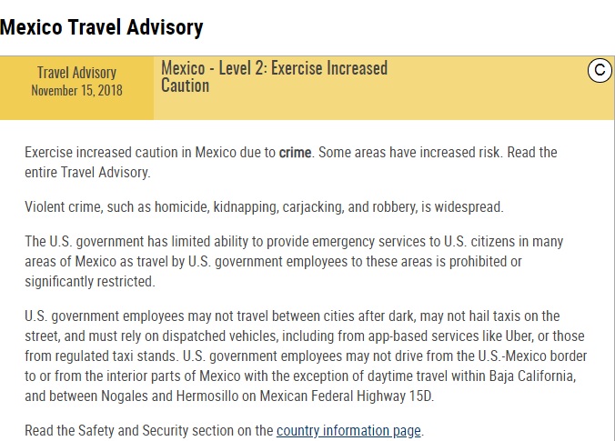 alerta de viaje