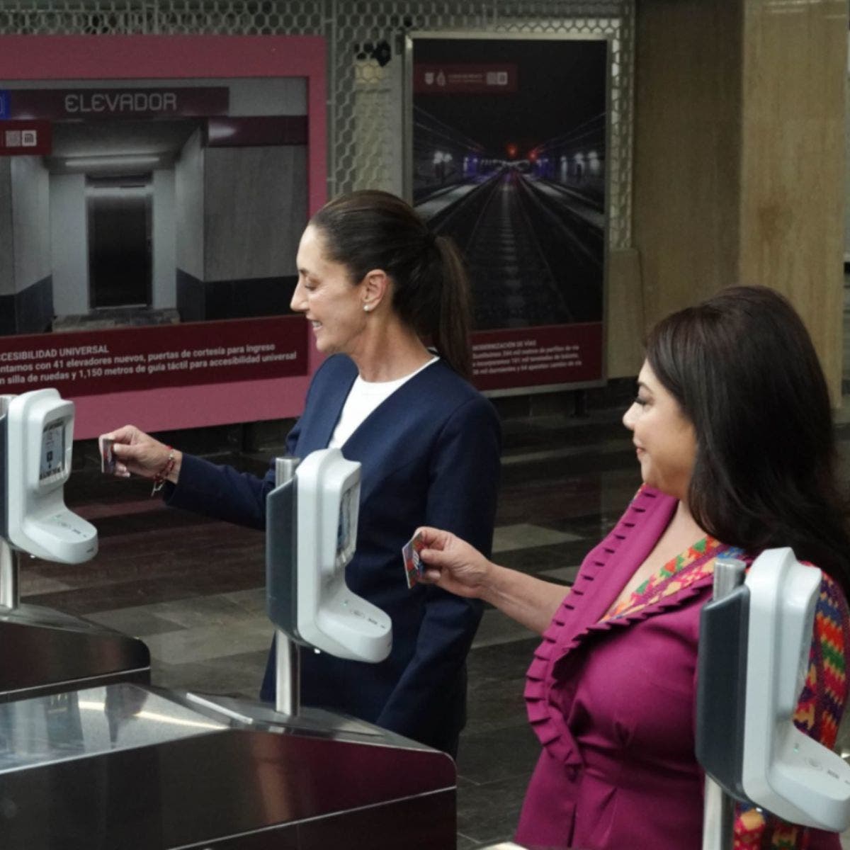 Sheinbaum y Brugada encabezan reapertura de tramo de la Línea 1 del Metro de CDMX