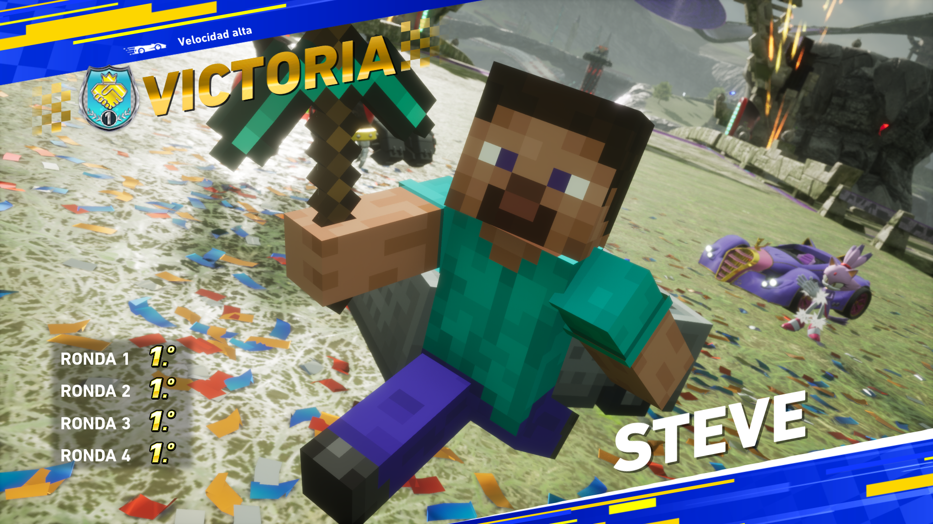 minecraft steve Sonic Racing