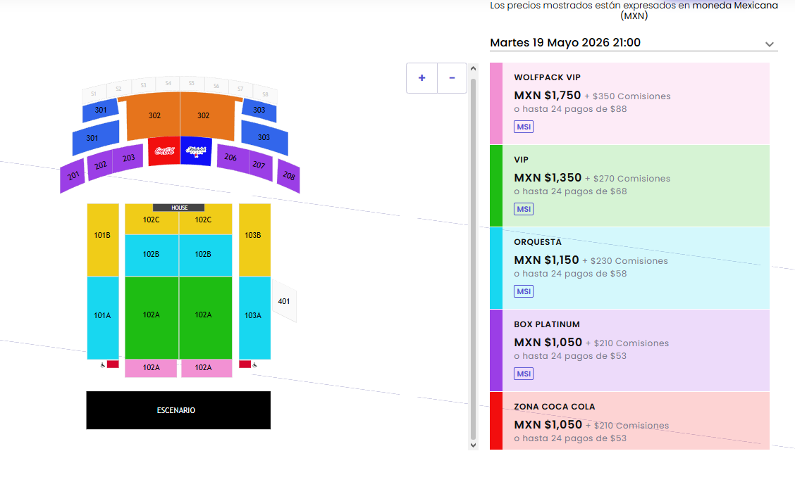 Mapa boletos MWAM Monterrey