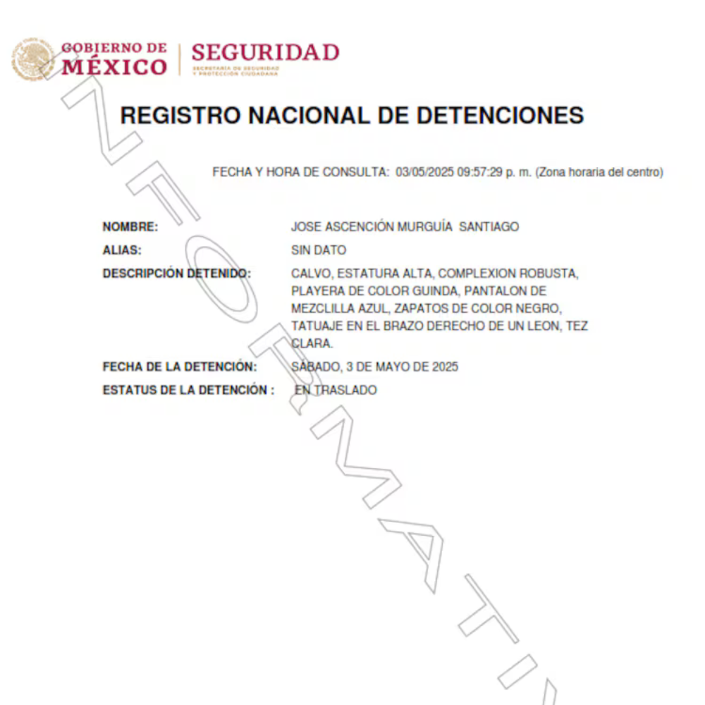 Detención José Murguía Santiago