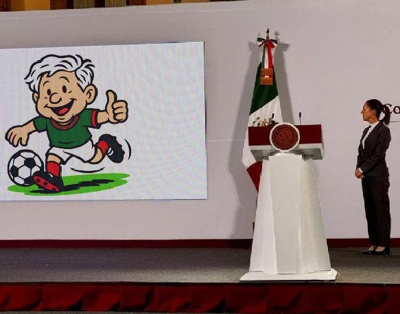 Falso: Sheinbaum no presentó a ‘Obragol’ como la mascota del Mundial 2026