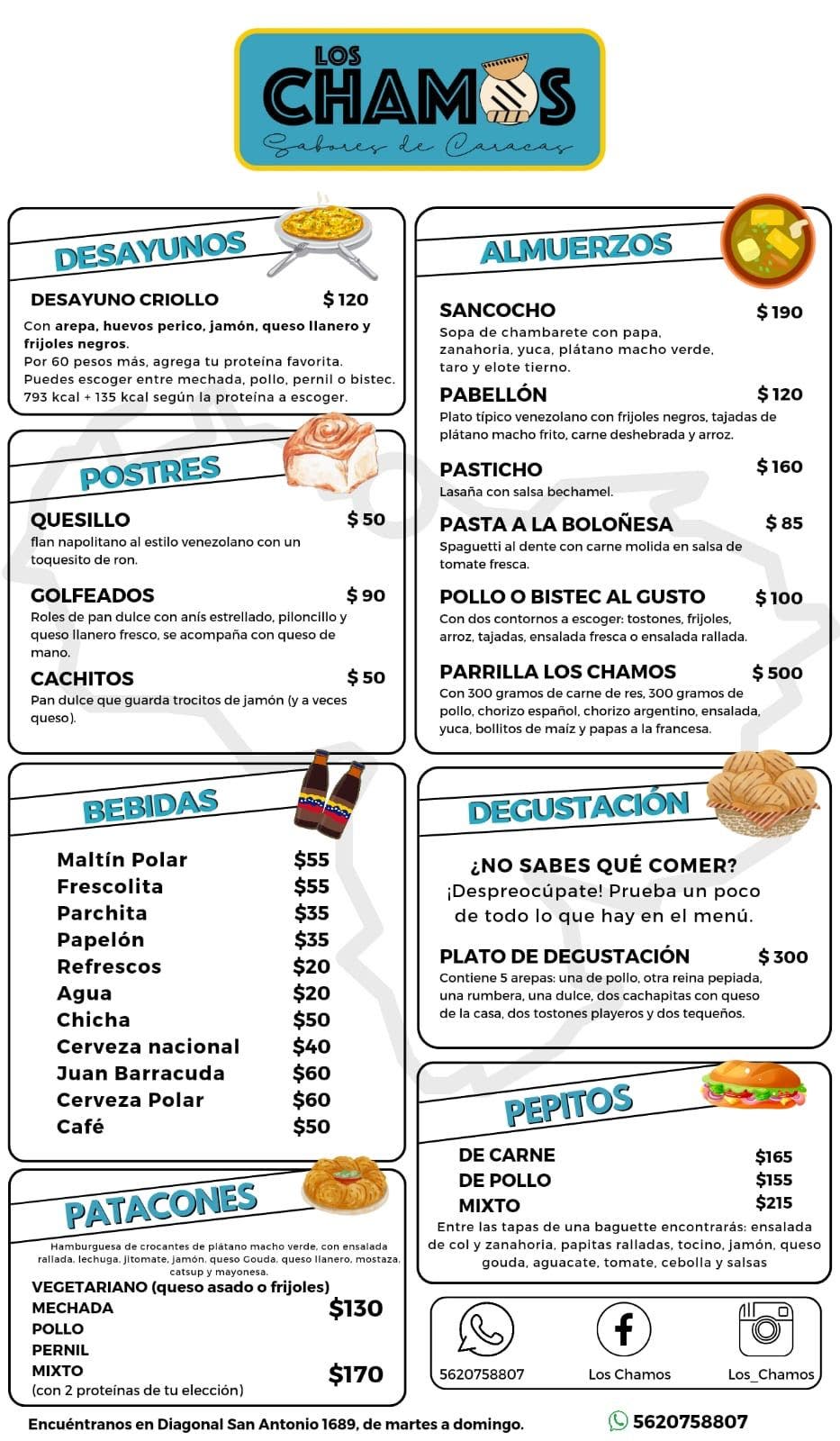 Menú Los Chamos