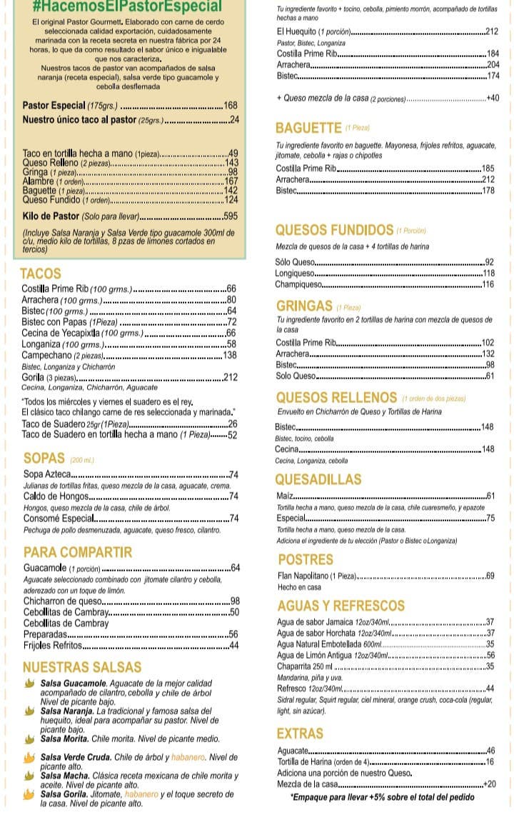 MENU EL HUEQUITO