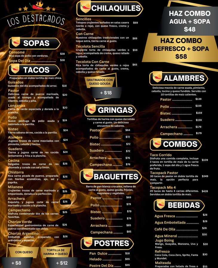 MENU LOS DESTACADOS