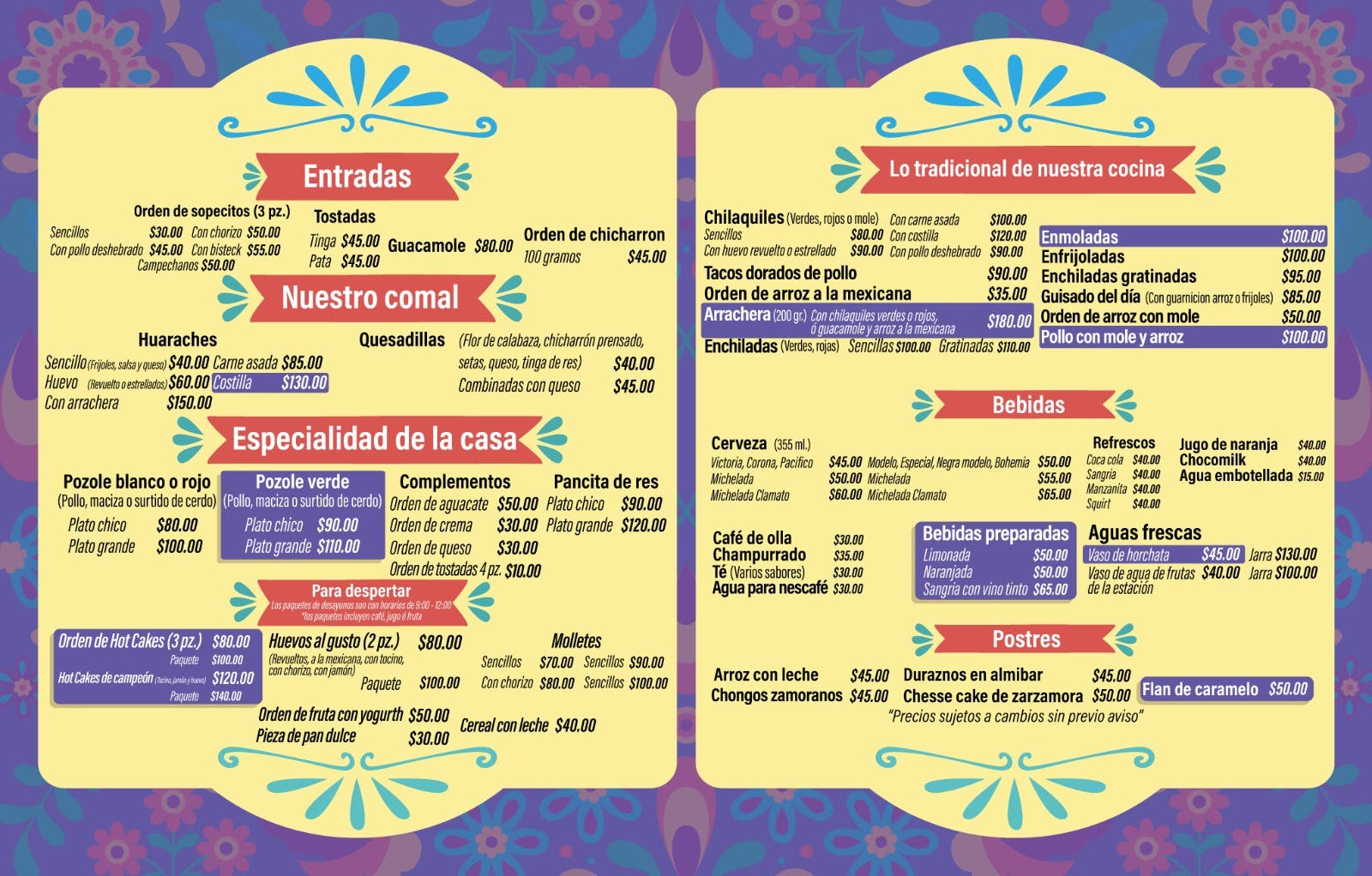 MENU NUEVO PATIO