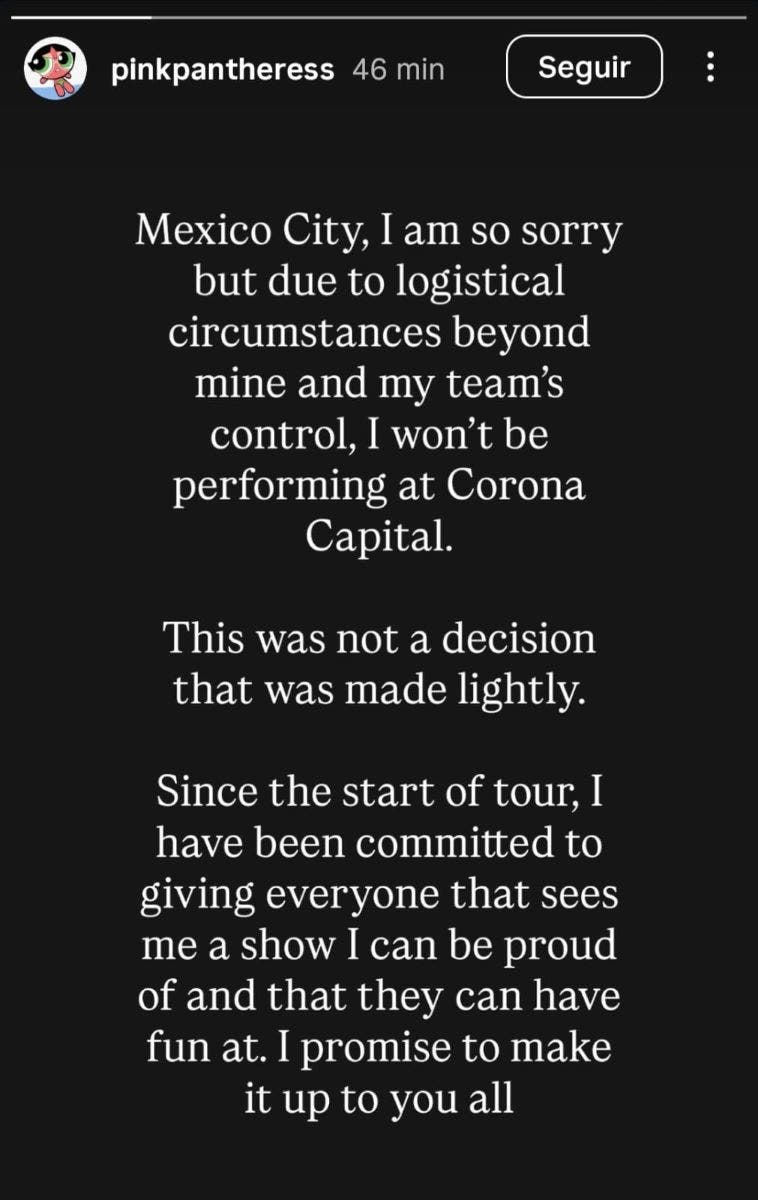 PINKPANTHERESS CANCELA CONCIERTO EN MEXICO