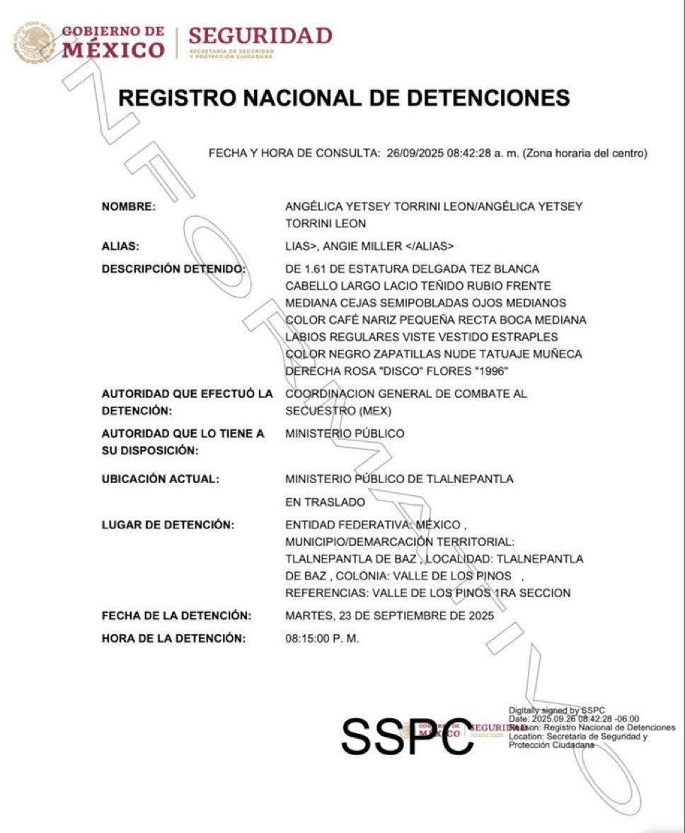 Registro detención