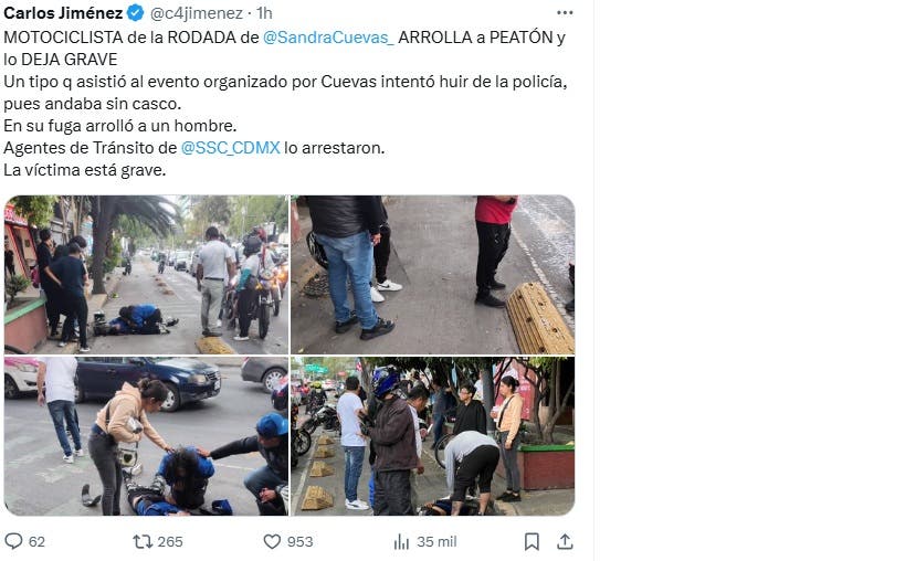 rodada Sandra Cuevas un peaton atropellado