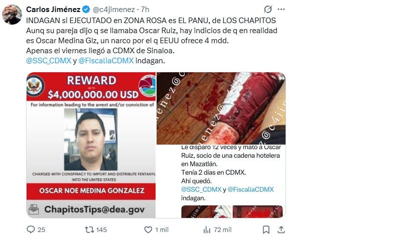 Muere hombre en Zona Rosa