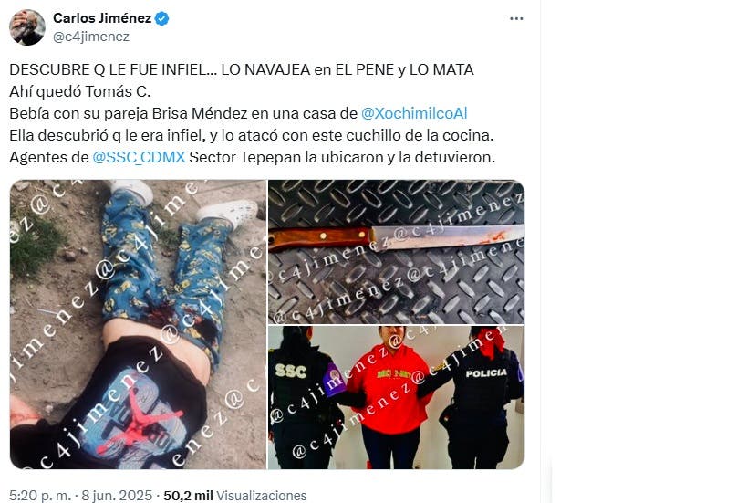 mujer mata hombre clava navaja pene