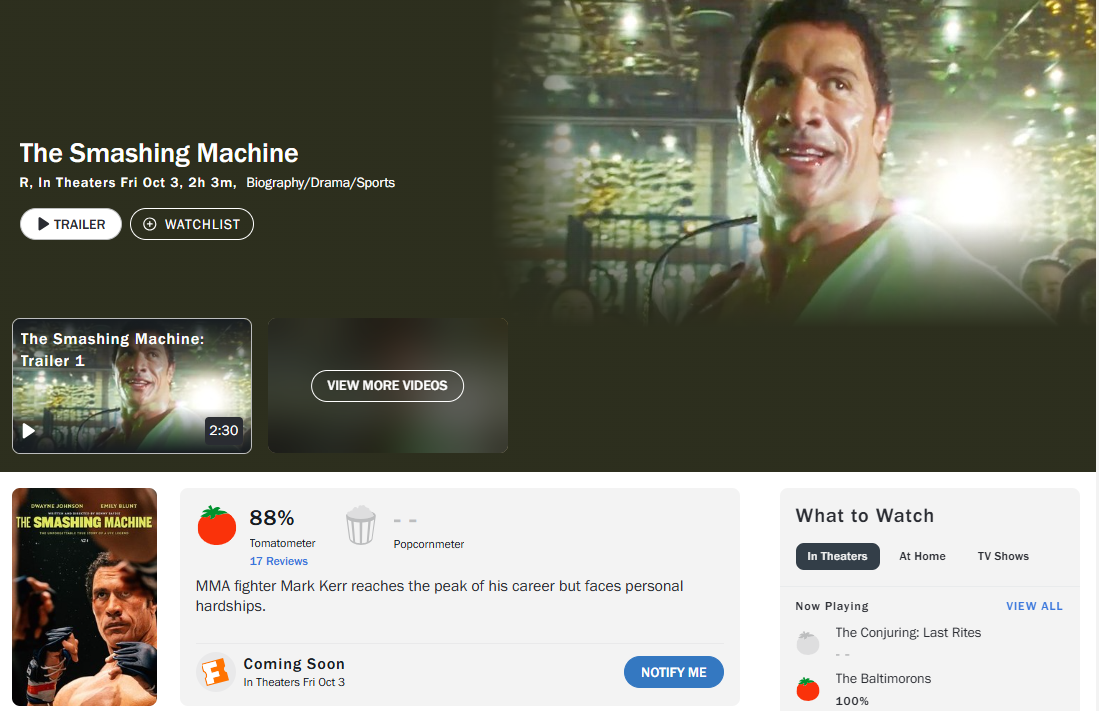 The Smashing Machine criticas