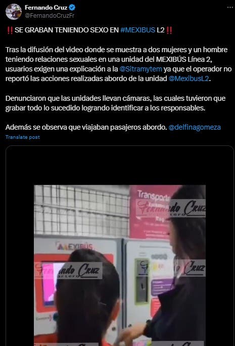 Captura tomada de redes sociales (X)