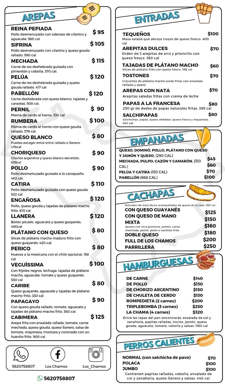 Menú Los Chamos