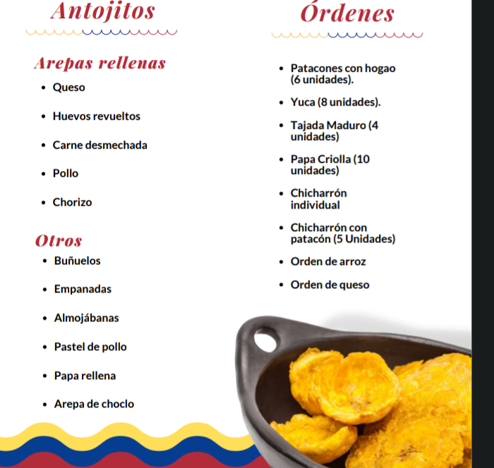 Menu Los Sabores de la Abuela