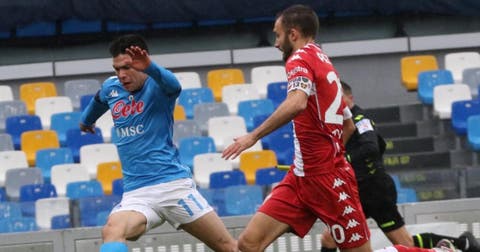 Hirving Lozano metió un gol en el 6-0 de Napoli sobre Fiorentina