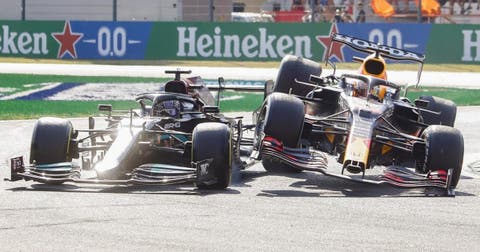 Verstappen y Hamilton se culpan uno al otro por accidente en Monza