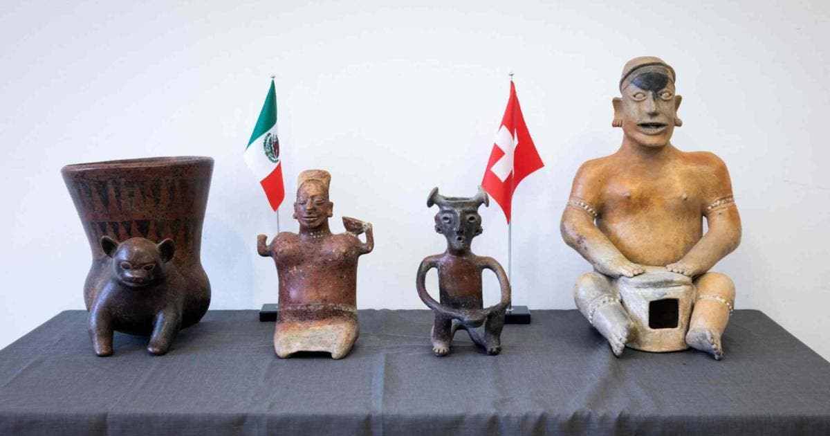 Devuelve Suiza a México un lote de 24 piezas prehispánicas
