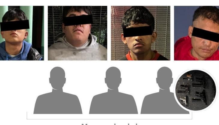 En total, los siete detenidos, de 15, 16, 18, 20 y 28 años, fueron puestos a disposición del Ministerio Público junto con el material asegurado para determinar su situación jurídica.