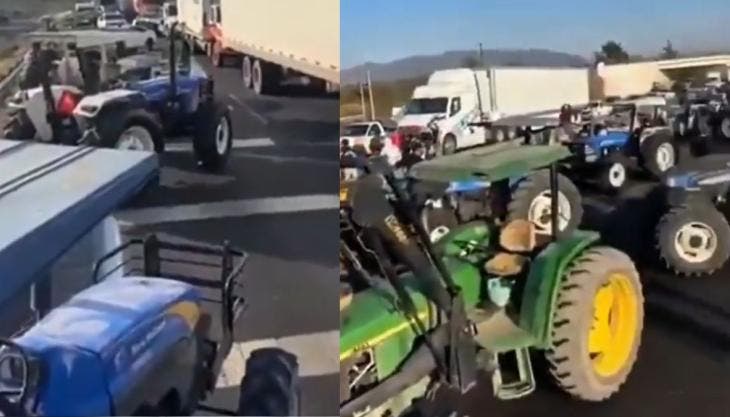 Agricultores de siete estados retomaron bloqueos carreteros y avanzan en caravana hacia la Ciudad de México 