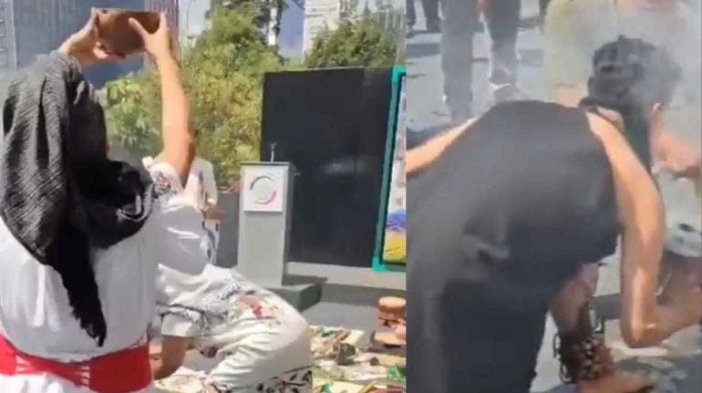 Legislador de Morena sacrifica gallina en ritual en el Senado