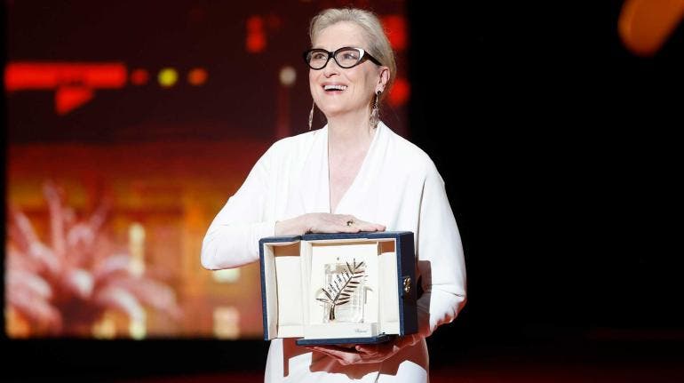 Meryl Streep con la Palma de Oro de Honor en Cannes