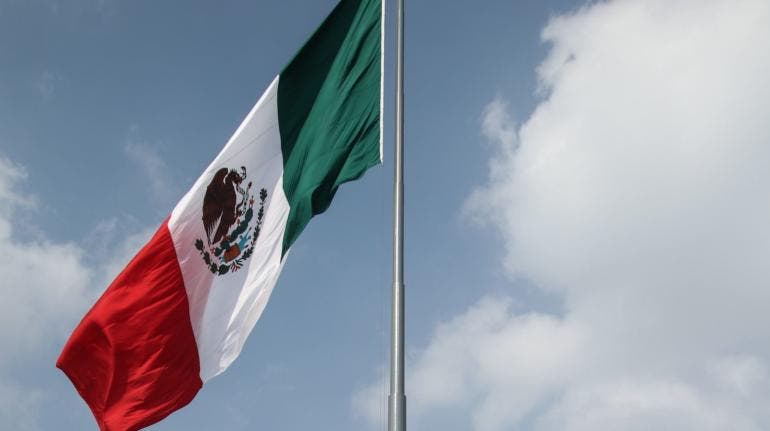 Zocalo bandera CNTE Xochitl Marea Rosa