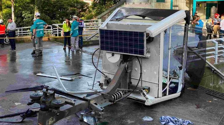Desplome de cabina de teleférico en Colombia deja un muerto y 20 heridos