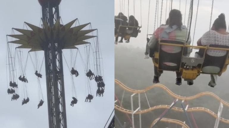 Six Flags lluvia terror aire