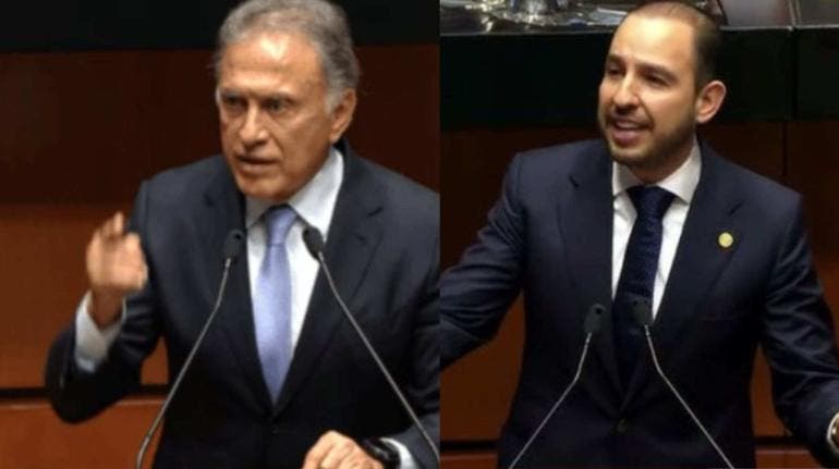(videos) ‘Agarrón’ entre Yunes Linares y Marko Cortés en el Senado