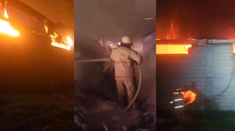(video) Fuego devora fábrica de dulces en San Mateo Atenco, Edomex