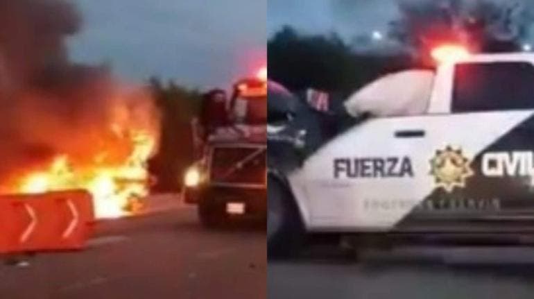 Enfrentamiento en NL deja tres delincuentes abatidos; una patrulla fue incendiada