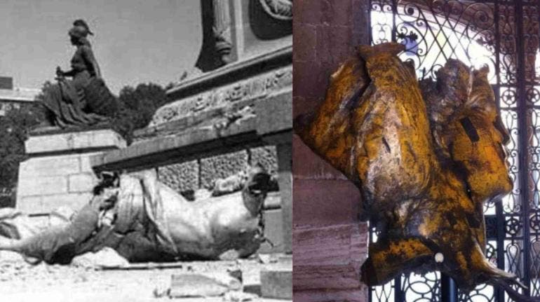 Así se vio la verdadera caída del Ángel por el sismo de 1957