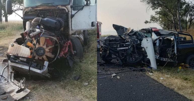 Choque en Jalostotitlán deja dos policías estatales de Jalisco muertos 