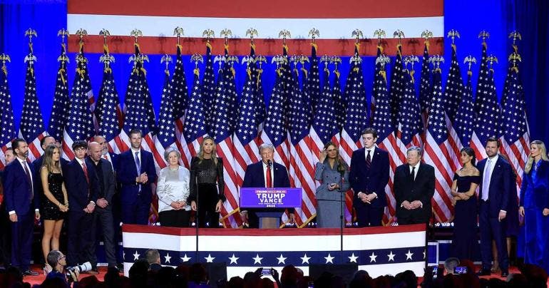 Donald Trump en discurso triunfal