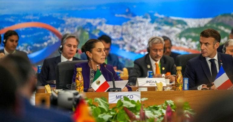 Sheinbaum G20 pobreza gasto militar armas