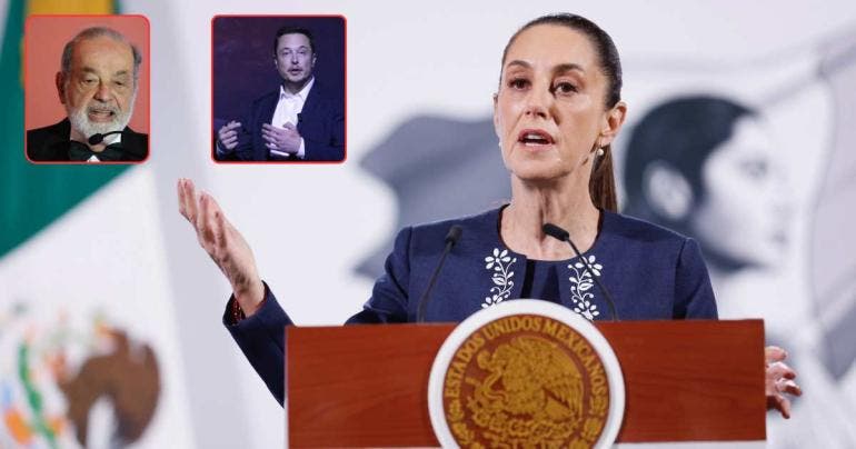 ‘Es falso’: Sheinbaum defiende a Slim tras acusación de Musk sobre vínculos con el narco