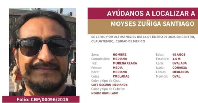 Reportan desaparición del periodista Moyses Zúñiga Santiago en CDMX 