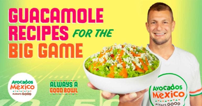 Rob Gronkowski promociona el guacamole para el Super Bowl