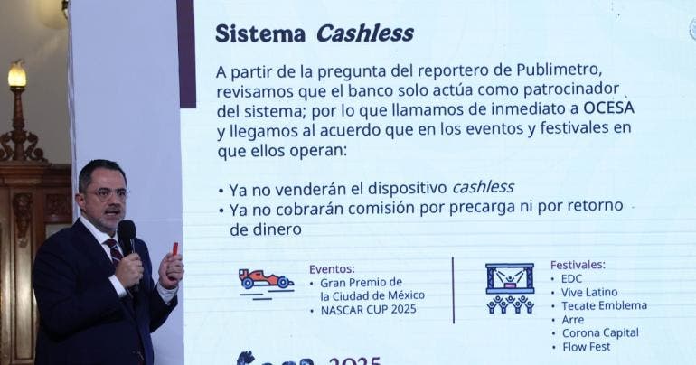 Ocesa elimina cashless Profeco Ivan Escalante