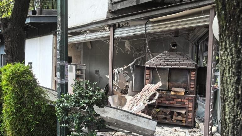 Tras la explosión, el local quedó totalmente destruído.