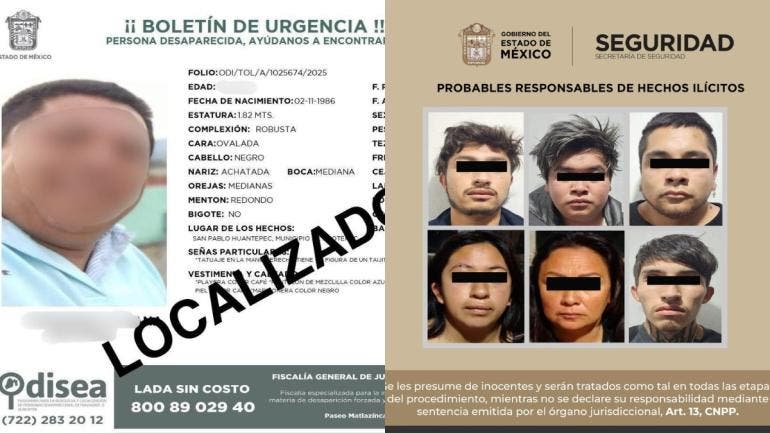En el operativo se logró la detención de seis personas —cuatro hombres y dos mujeres— y el resguardo de un menor de edad 