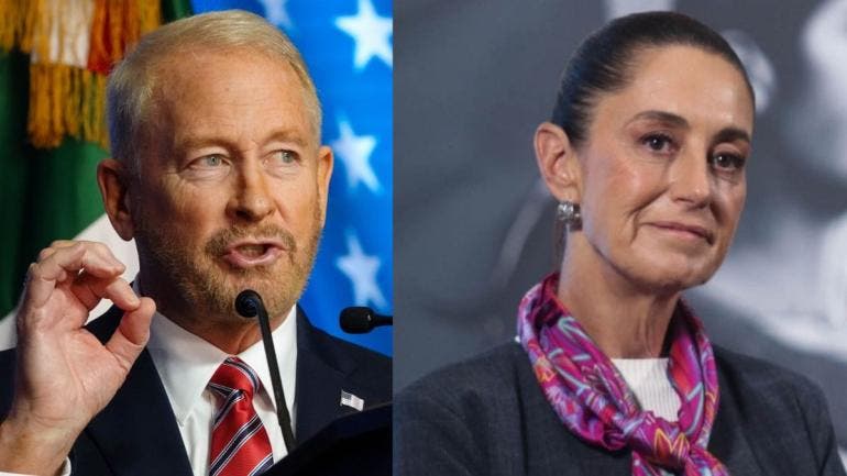 Sheinbaum recibe en Palacio Nacional al embajador Ronald Johnson