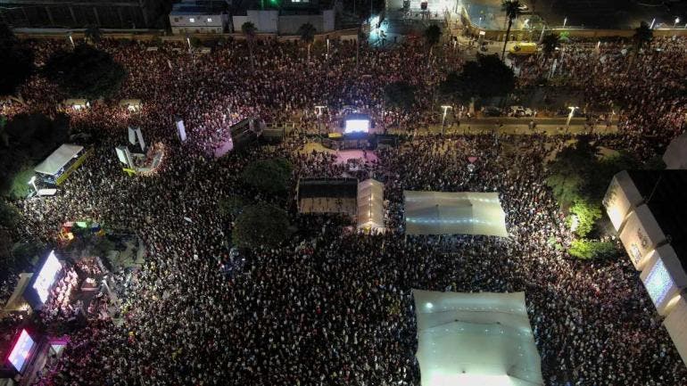Unas 60 mil personas protestan en Tel Aviv por videos de rehenes en Gaza