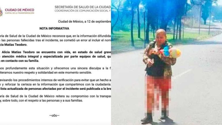 los reportes familiares señalan que presenta quemaduras profundas en aproximadamente 98% de su cuerpo y complicaciones pulmonares por el humo.
