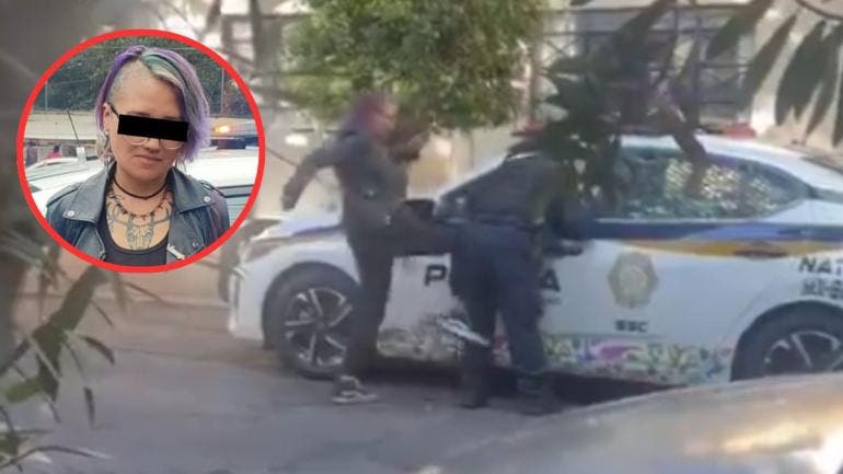 Detienen a mujer que agredió a un policía 