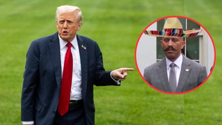 Donald Trump y el líder demócrata Hakeem Jeffries
