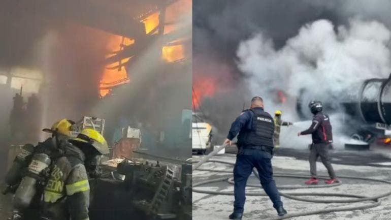 Incendio en fábrica de químicos 