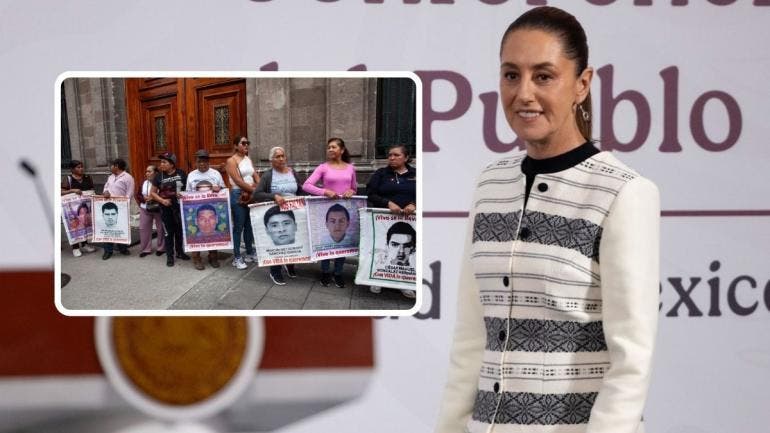 Sheinbaum y padres de los 43 normalistas de ayotzinapa