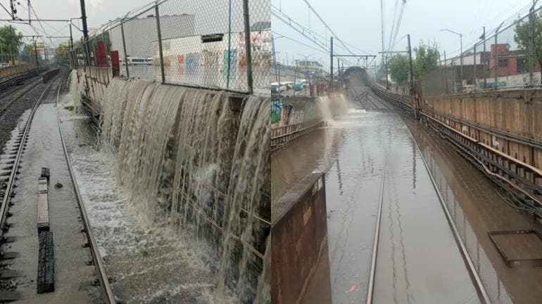 Las vías del metro se encuentran parcialmente sumergidas